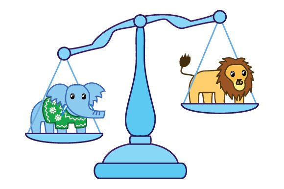 Balance Scale - Elephant Lion - Kawaii Crafts