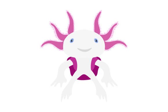 Cute Axolotl with Backpack: A Versatile Graphic Asset for School Amp Crafts and Branding