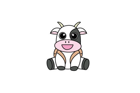 Cute Cow with Backpack: A Versatile Graphic Design Asset for School Amp and Crafts