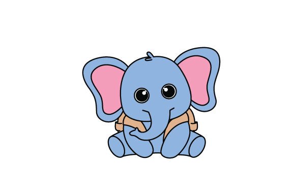Cute Elephant with Backpack: A Versatile Crafts Design for School Amp Projects