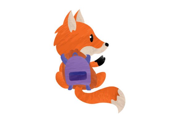 Cute Fox with Backpack Watercolor: A Versatile Graphic Design Asset for Crafts and School Amp Projects