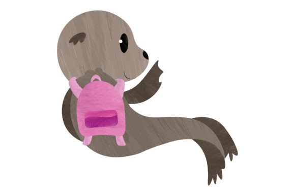 Cute Seal with Backpack Watercolor for Crafts and School Amp Projects