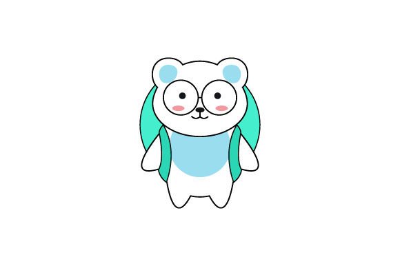 Cute White Bear with Backpack: A Versatile Crafts & School Amp Design for Digital Sellers
