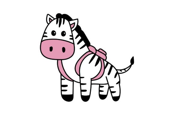 Cute Zebra with Backpack: A Versatile Graphic Design Asset for School Amp Crafts