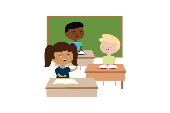 Elementary Students in a Class SVG & PNG Craft Design