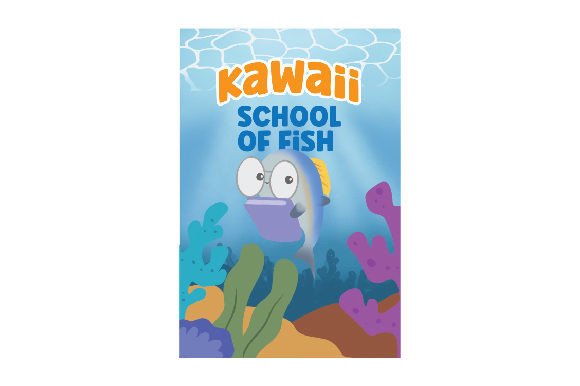 Kawaii School of Fish - Watercolor