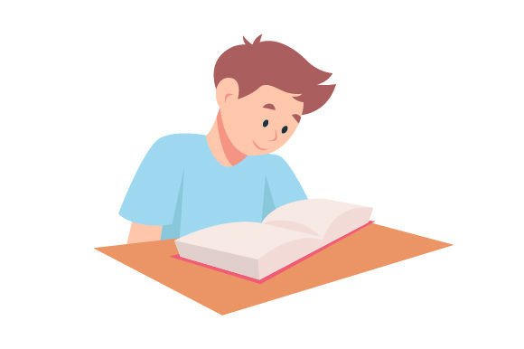 Kid Reading a Book: A Versatile Graphic Design Asset for School Amp Crafts and Local Business Branding