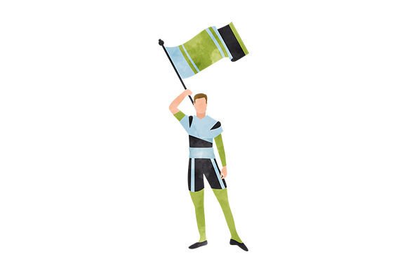 Male Color Guard, Watercolor
