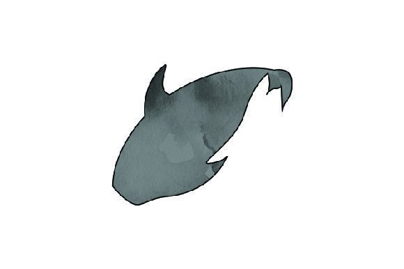Pilot Whale Silhouette - Watercolor Crafts