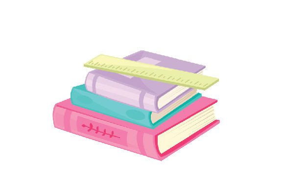 Ruler on Top of Books: A Versatile Graphic Design Asset for Crafters