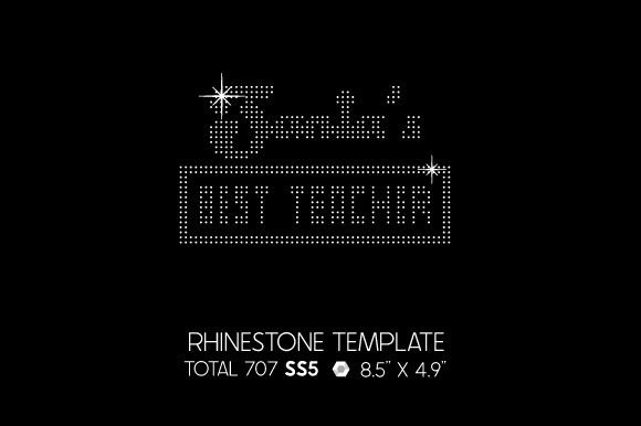 Santa’s Best Teacher Rhinestone Template for Crafts