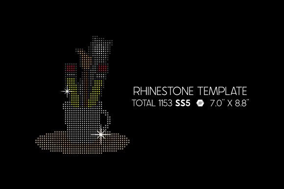 School Supplies in a Mug Rhinestone Template