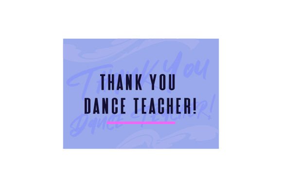Thank You Dance Teacher A5 Card - Front