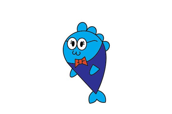 Tiny Tuna Fish, Kawaii School of Fish