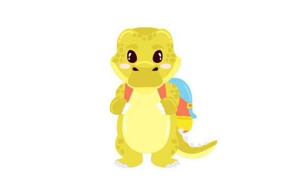 Yellow Alligator with a School Backpack - Crafts & Animals